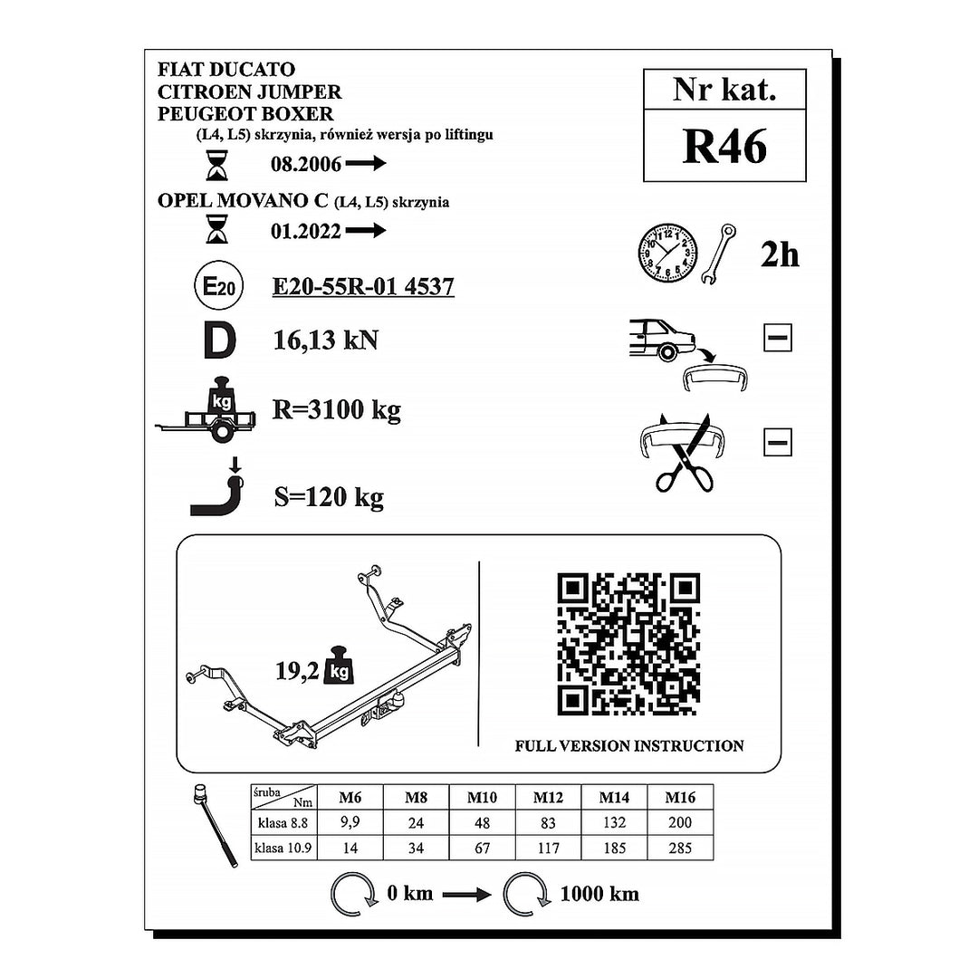 Ducato Açık Kasa L4-L5, Flanşlı (2006-Bugüne)