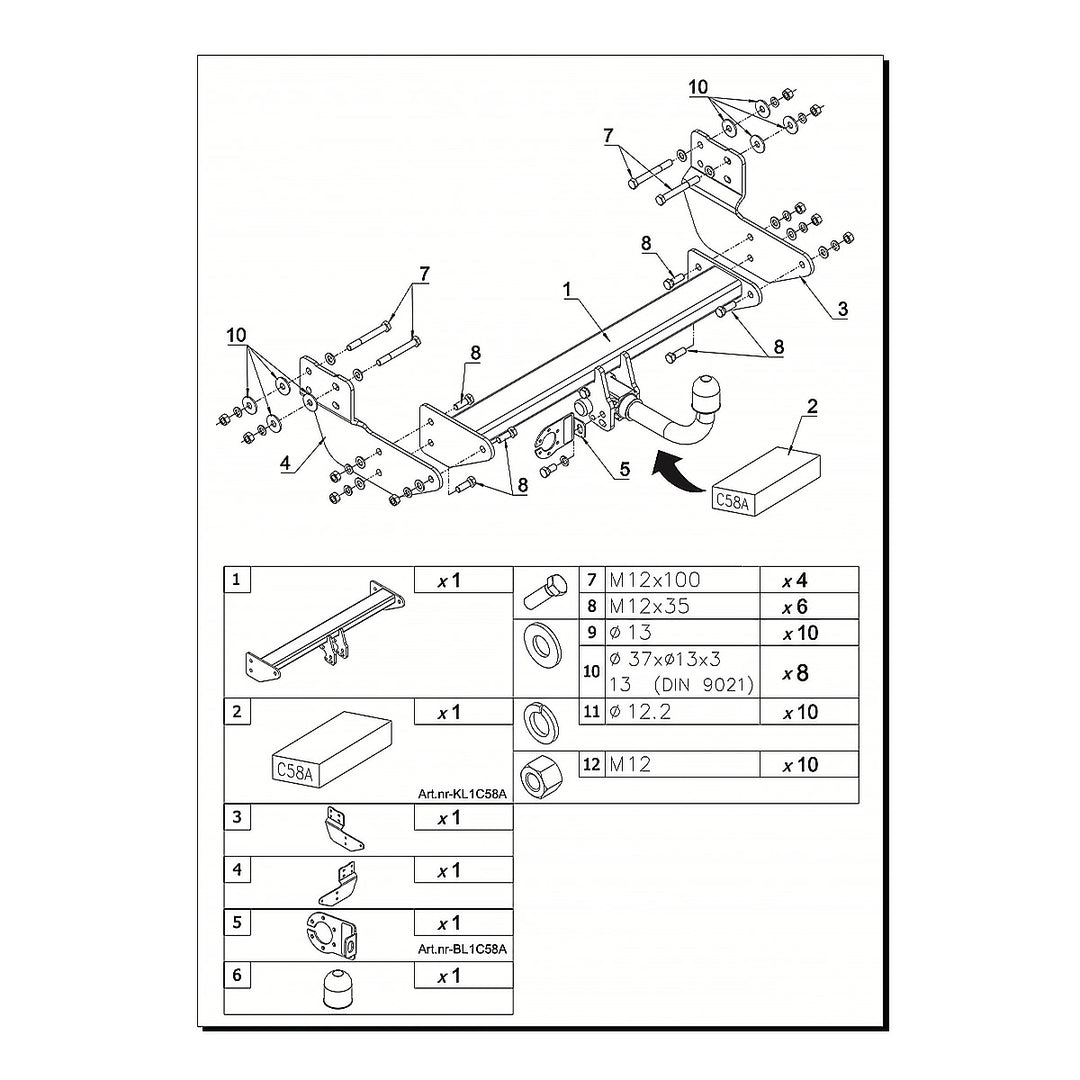 Transit Custom, Yatay Sökülebilir-Mandallı (2012-2023)