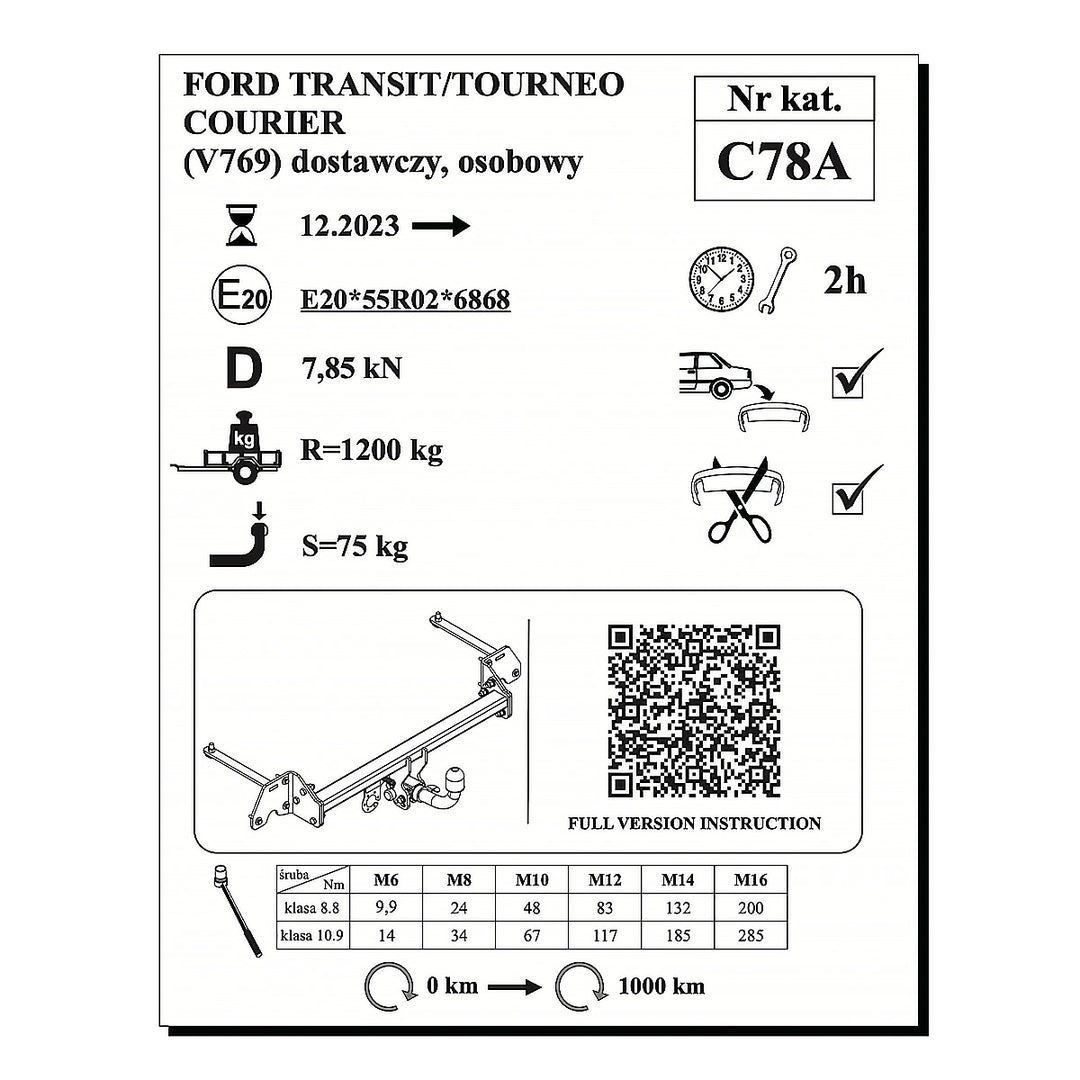 Transit Courier, Yatay Sökülebilir-Mandallı (2023-Bugüne)