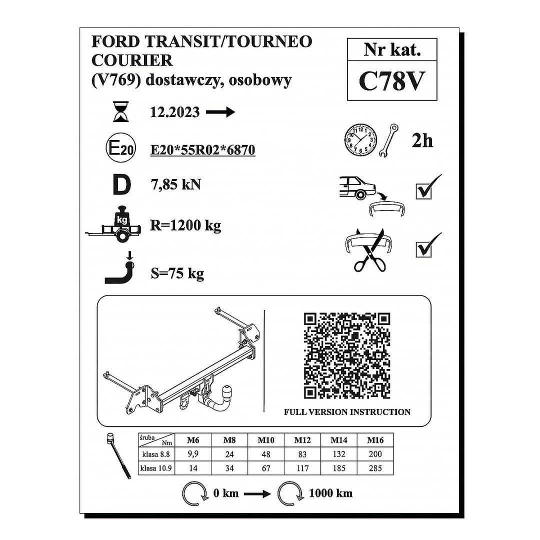 Transit Courier, Dikey Sökülebilir-Mandallı (2023-Bugüne)